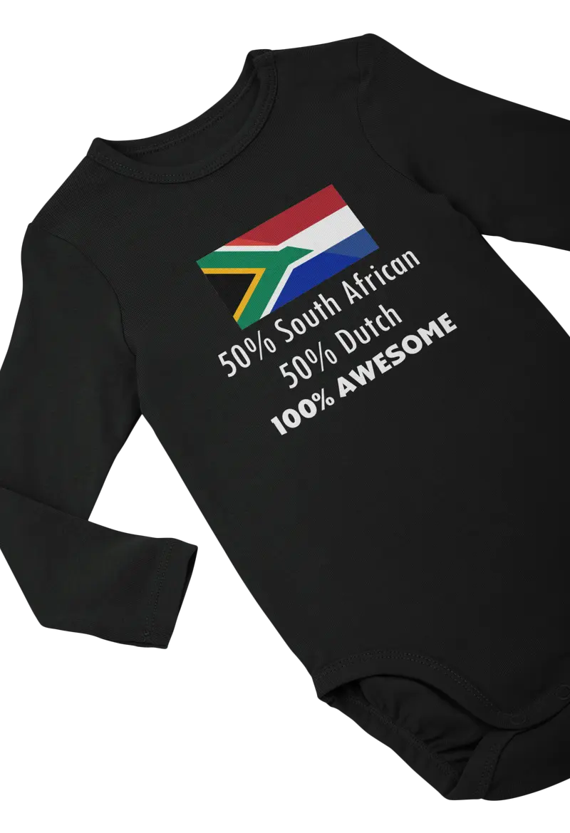 50% South African 50% Dutch 100% Awesome - Baby vest