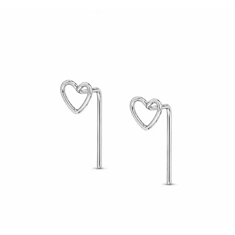 6mm Kleine Oorknopjes Dames Zilver Met Hartje