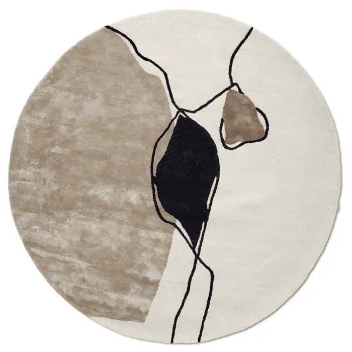 Abstracte Ronde Ø200 Ivoor