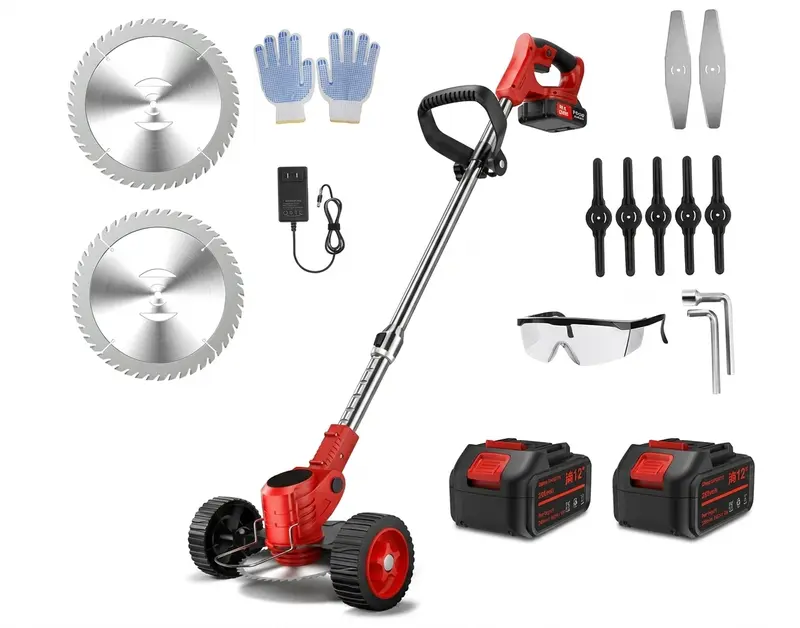 Accu Grastrimmer – 1800W, Meerdere Messen & Verstelbare Hoogte