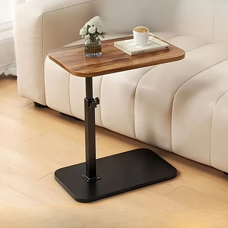 Adjustable side table – Wood and metal, modern design for the living room or bedroom