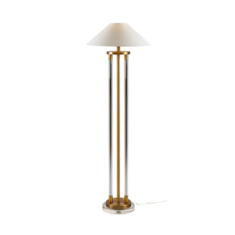 Alexandra - Thai -Goldene Stehlampe, 136 cm hoch, mit Glas
