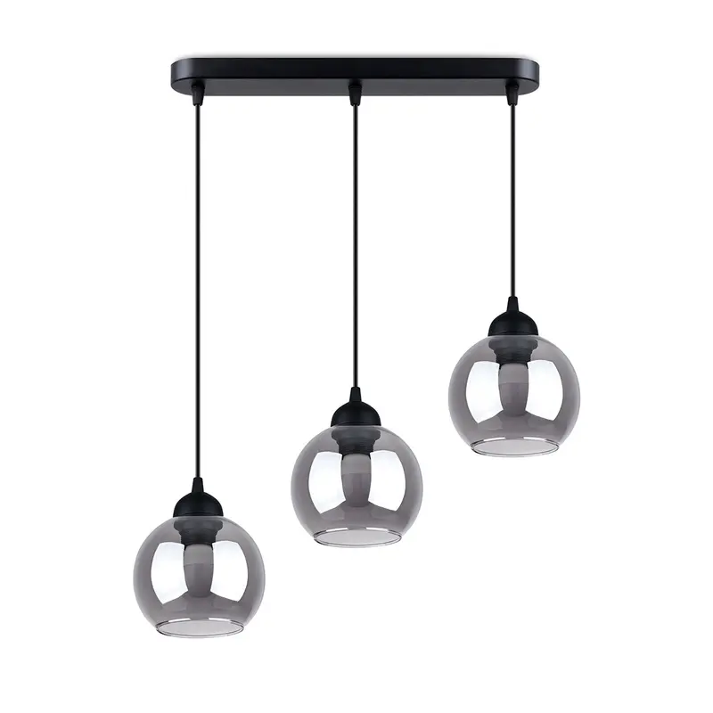 ALINO - Pendelleuchte, 3-flammig, Stahl/Glas schwarz, 45 x