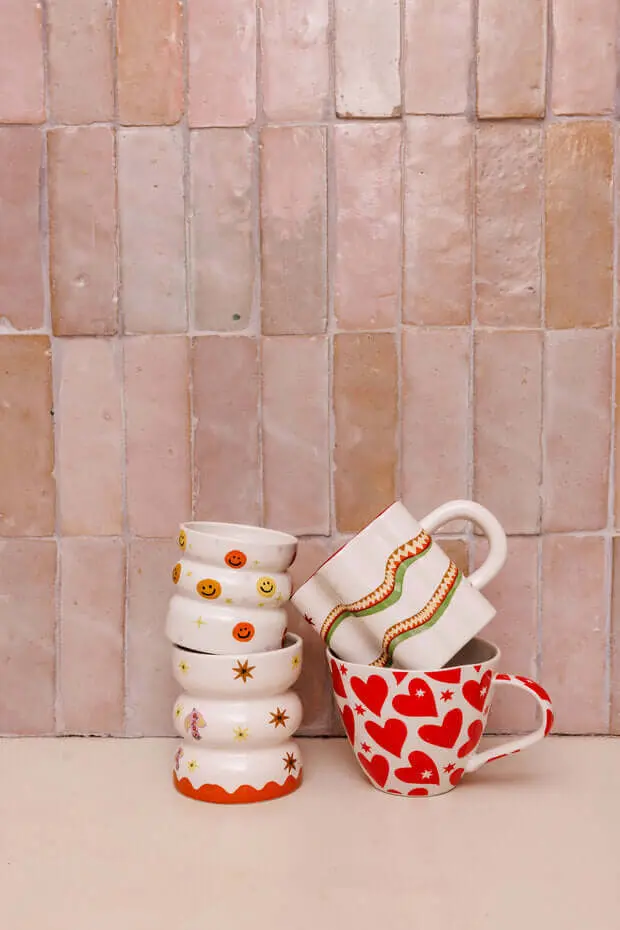 All the Luck in the World Mug With Red Hearts
