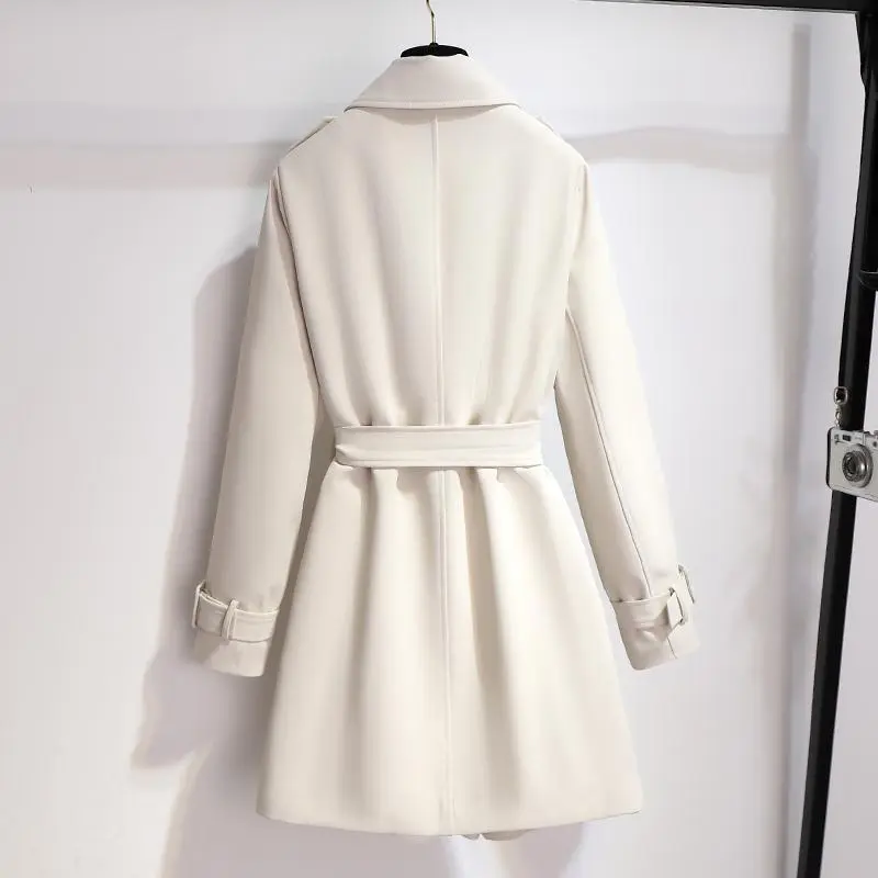 Angela | Damen Chic Trenchcoat mit langen Ärmeln