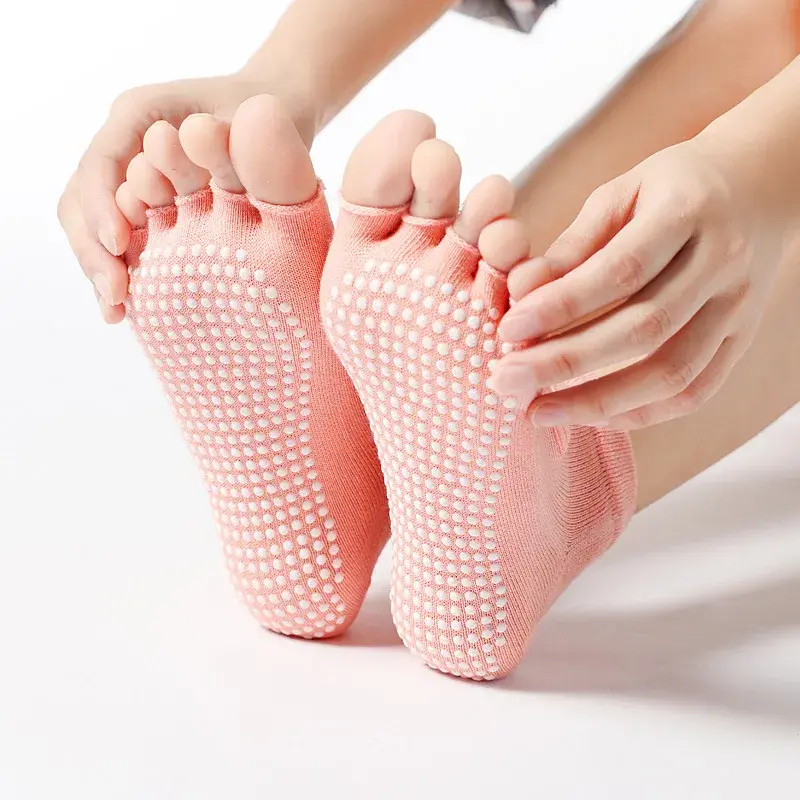 Antislip Pilates en Yoga Sokken met Vijf Teen Compartimenten