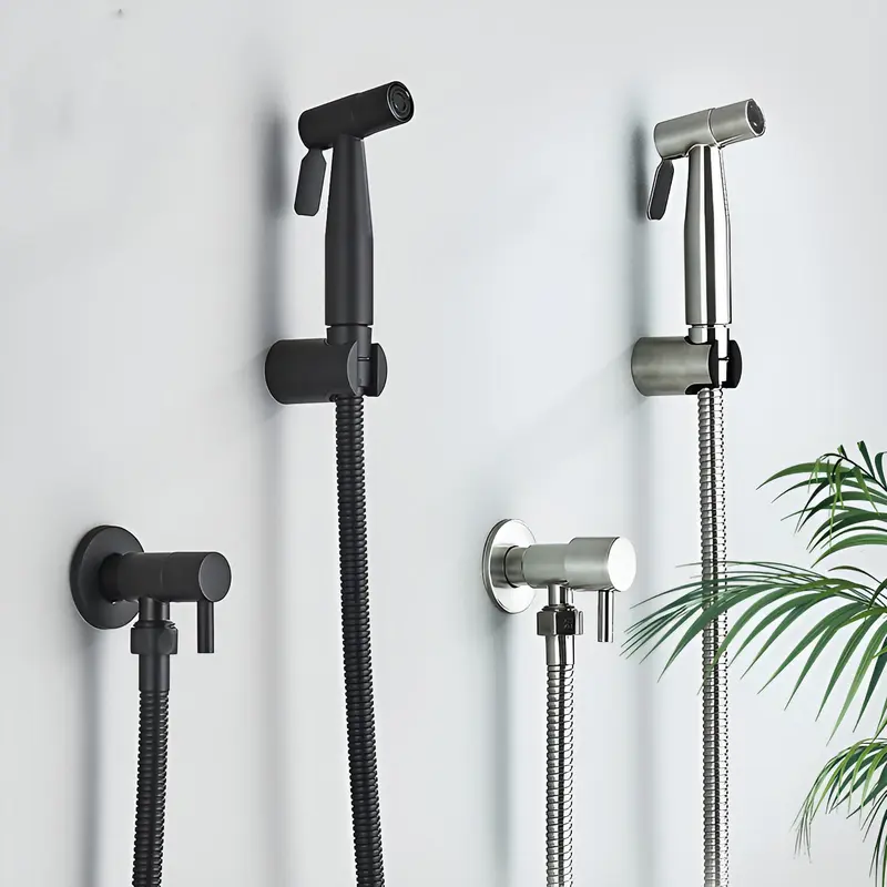AquaGleam - Bidet Sprühkopf Edelstahl 304 mit Wandhalterung
