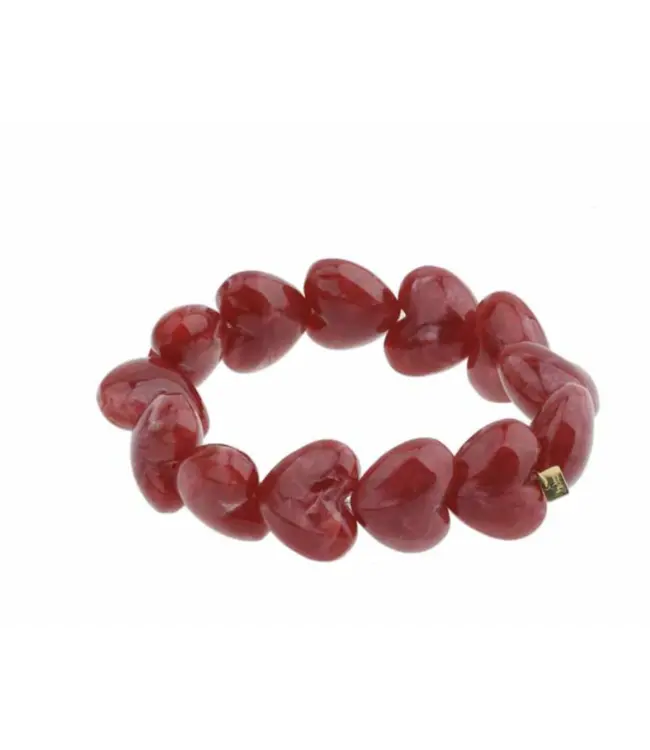 Armband Bordeaux hartjes