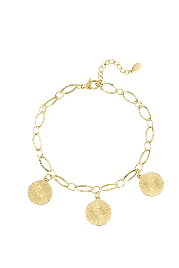 Armband met 3 coins goud