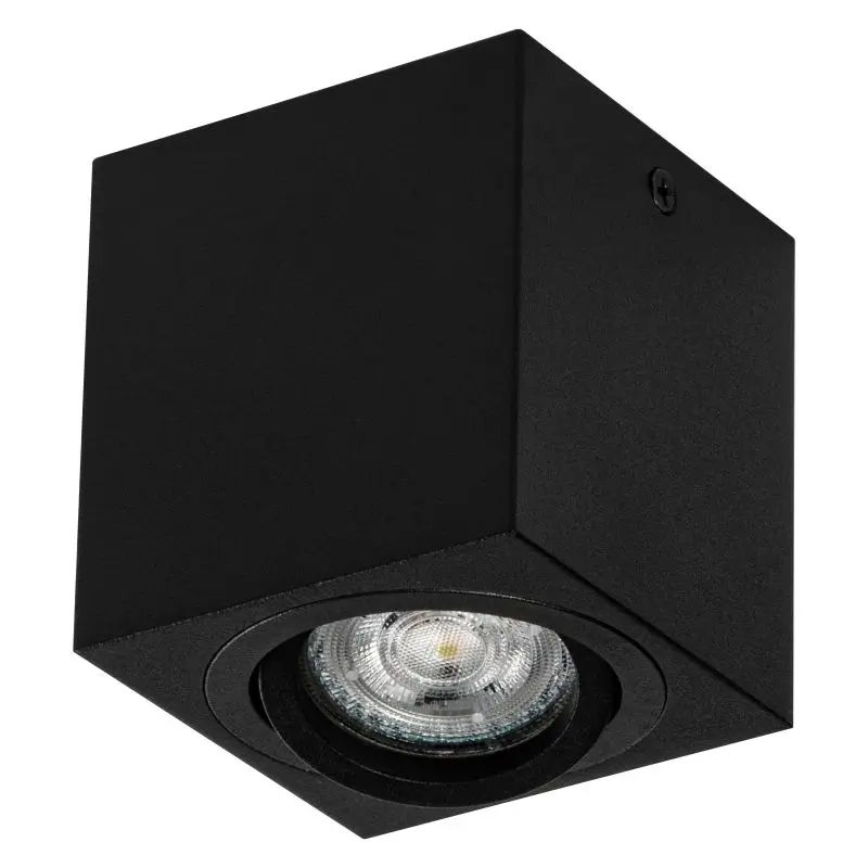 Aufputz-Spot - quadratisch, schwarz, 80 x 80 mm