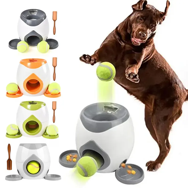 Automatische Ballenwerper – interactief hondenspeelgoed met snackfunctie en 2 ballen