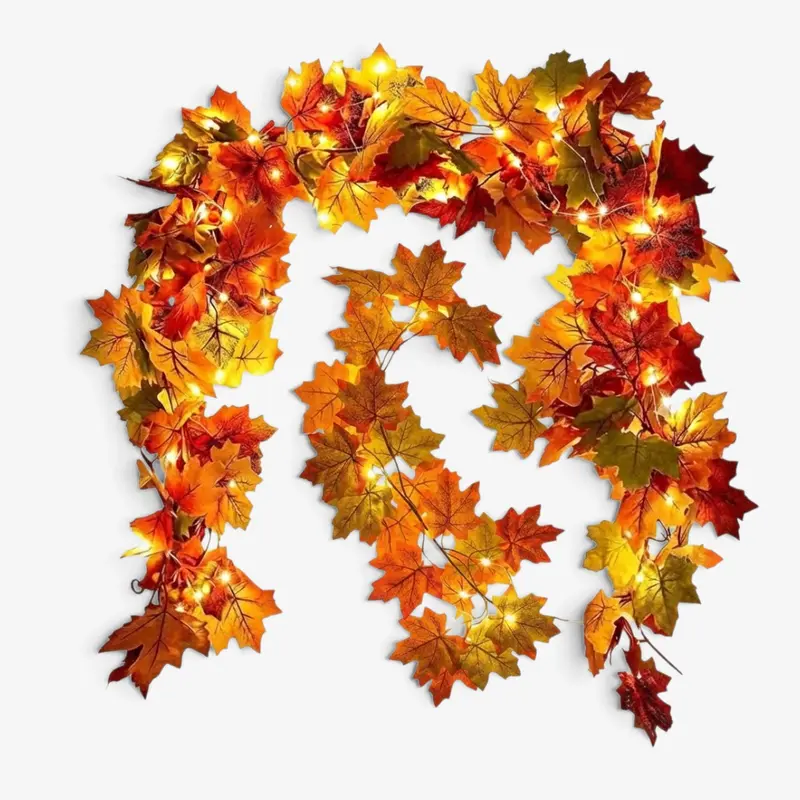 AutumnLuma - Dekorative Lichterkette mit Herbstblättern und LED-Lichtern