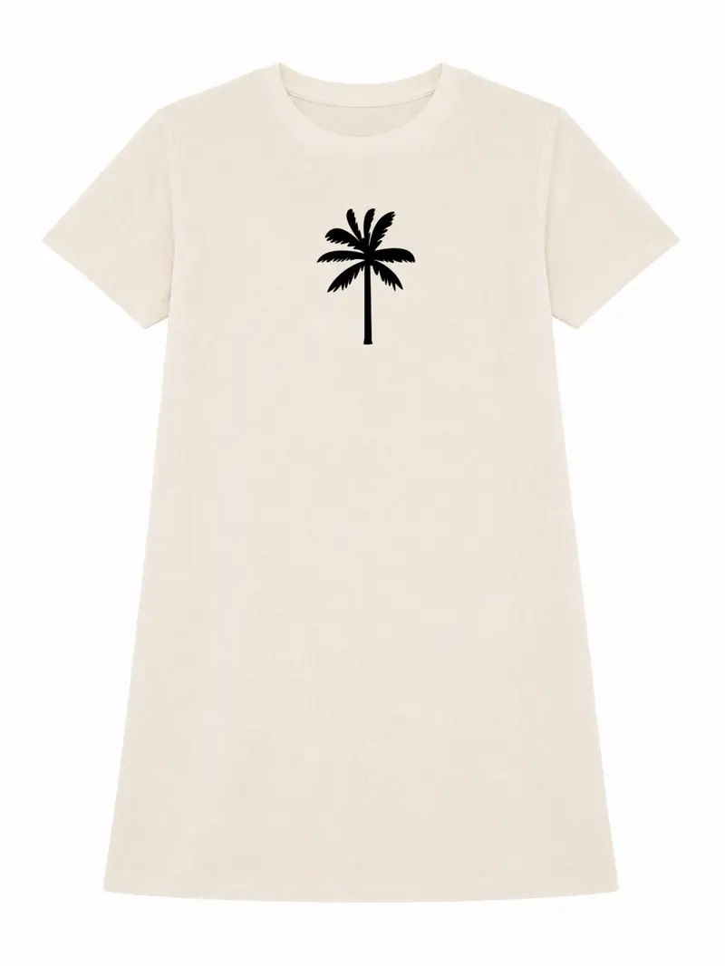 Badstof Dress Palm Black Velvet | NOTE