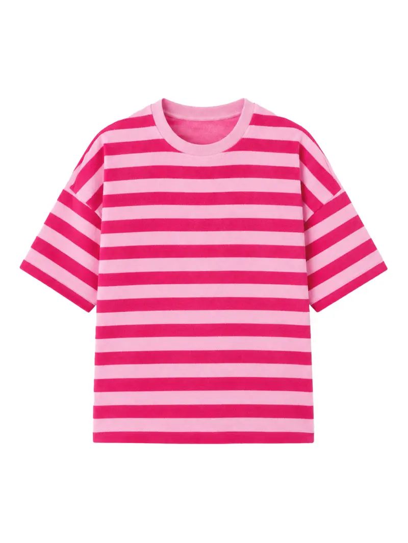 Badstof Shirt Striped Red Pink