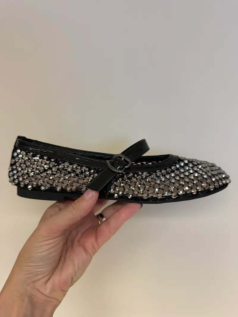Ballerina Strass Studs Zwart