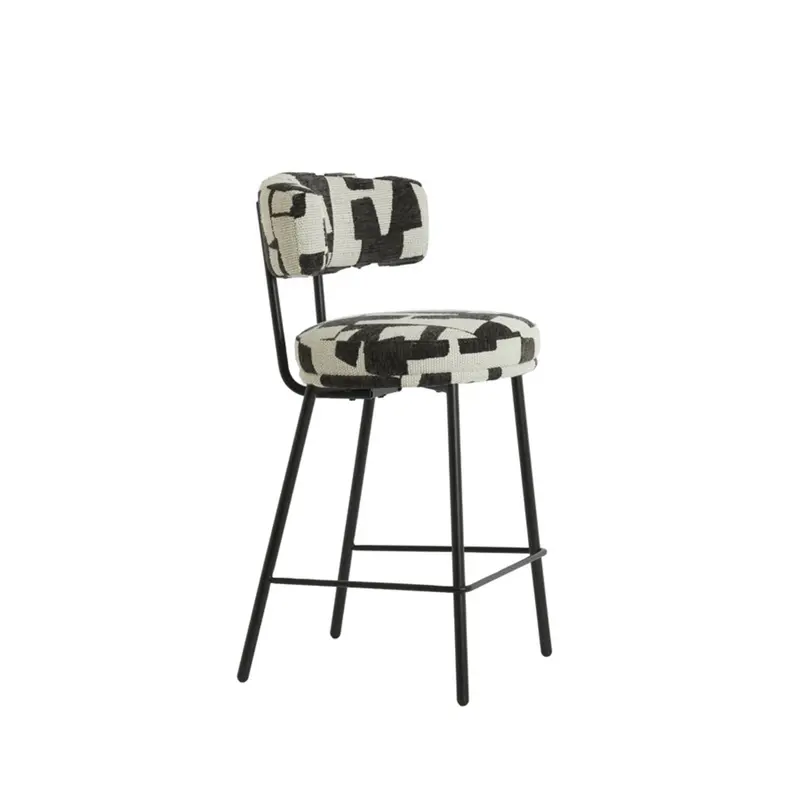 Barkruk  52,5x51x93 cm HARVIE cream-black+matt black