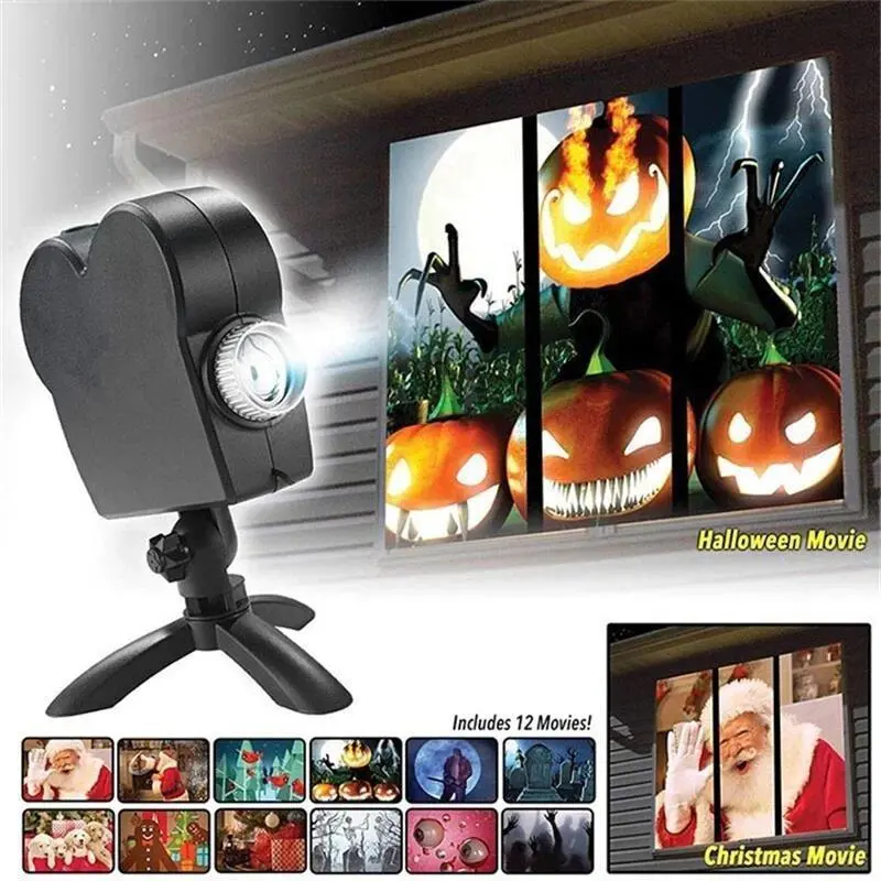 Beeldprojector voor Halloween – tien clips, statief en audio-uitgang