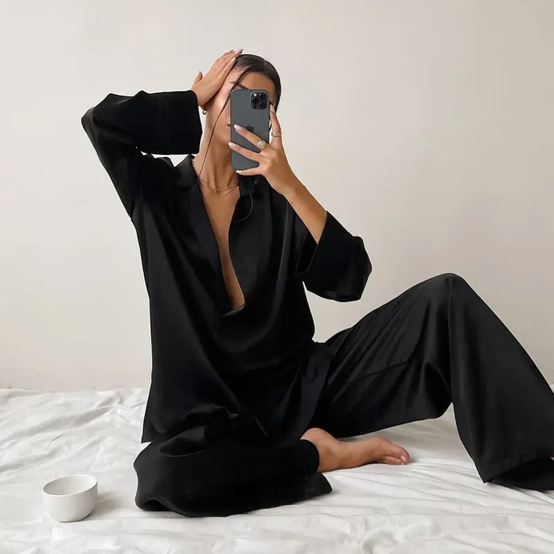 Bella Nuit - Oversized Satijnen Pyjama Set