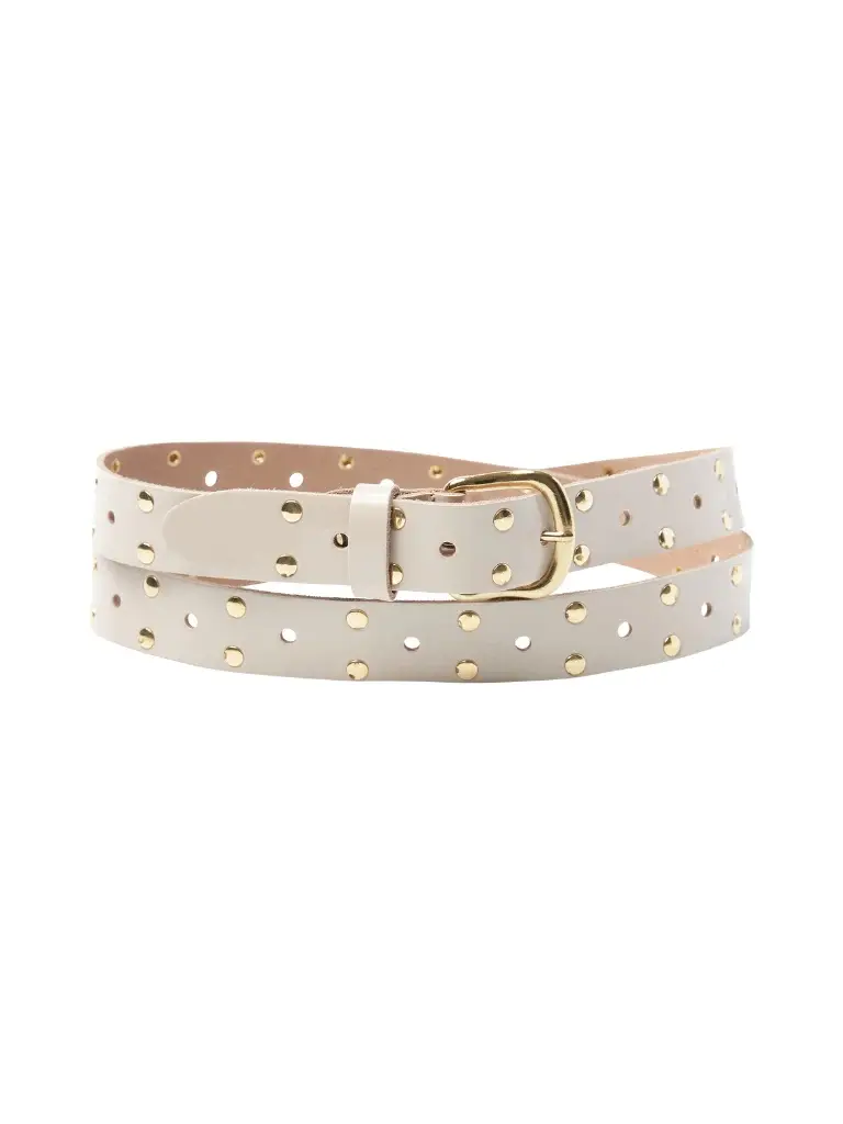 Belt Leather Gold Studs
