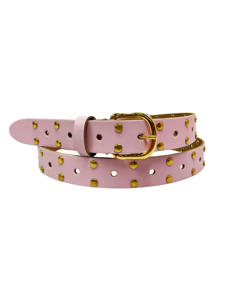 Belt Leather Gold Studs