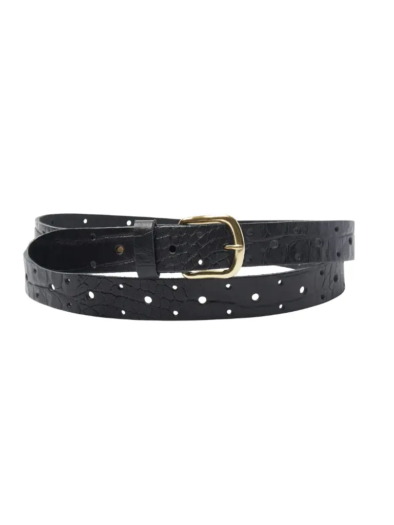 Belt Leather Long Basic Croco