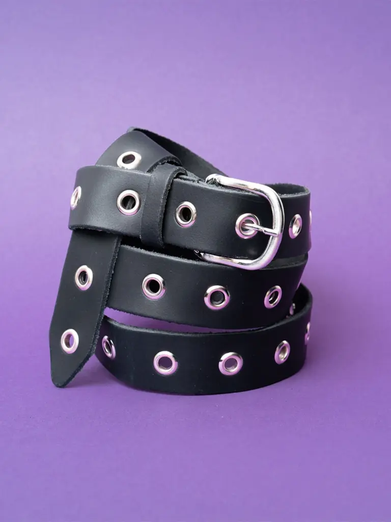 Belt Leather Long Rings Silver