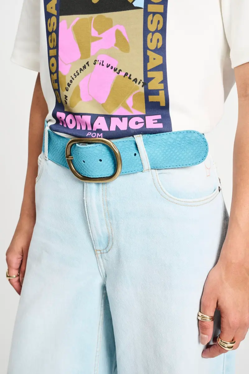 BELT - Olivia Suede Sky Blue