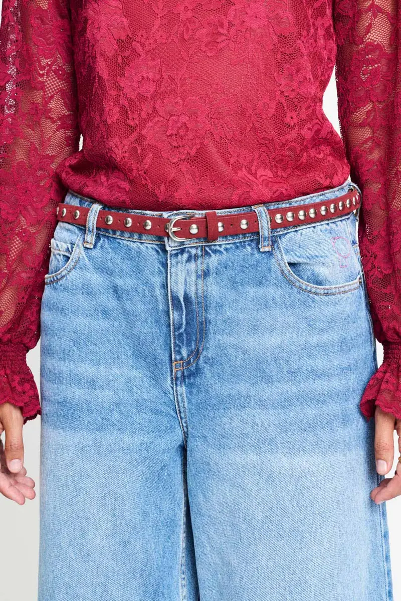 BELT - Ruth Burgundy Red