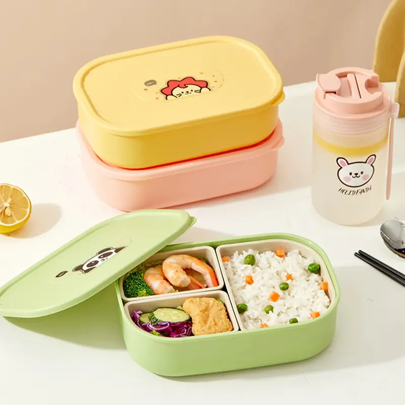 Bento Lunchbox Kinderen – Broodtrommel met 3 Vakken voor School