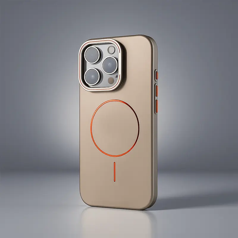 Beschermhoes voor iPhone – matte schaal met uitklapbare lensstandaard