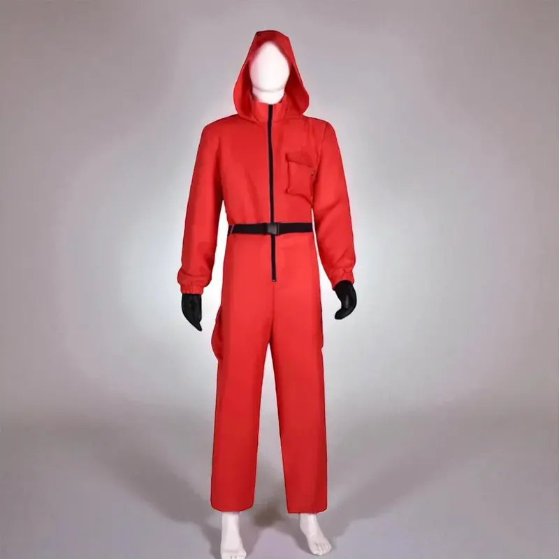 Bewakerspak – jumpsuit met vaste kap, handschoenen en masker