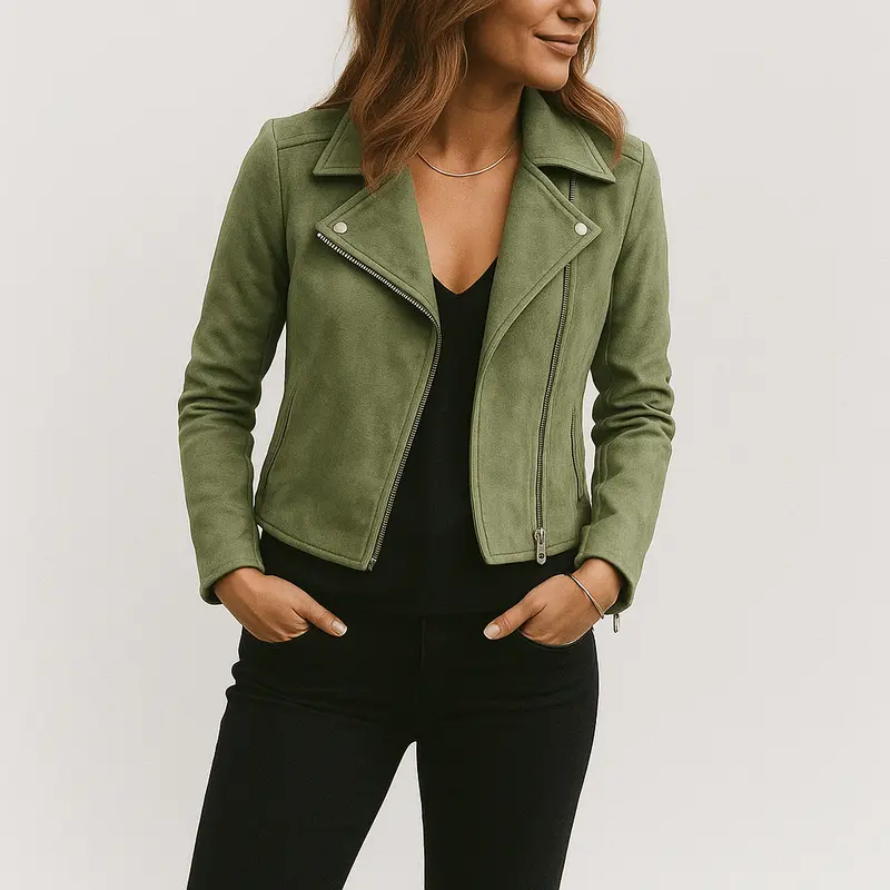 Bikerjack met Suède Look – Cool & Elegant
