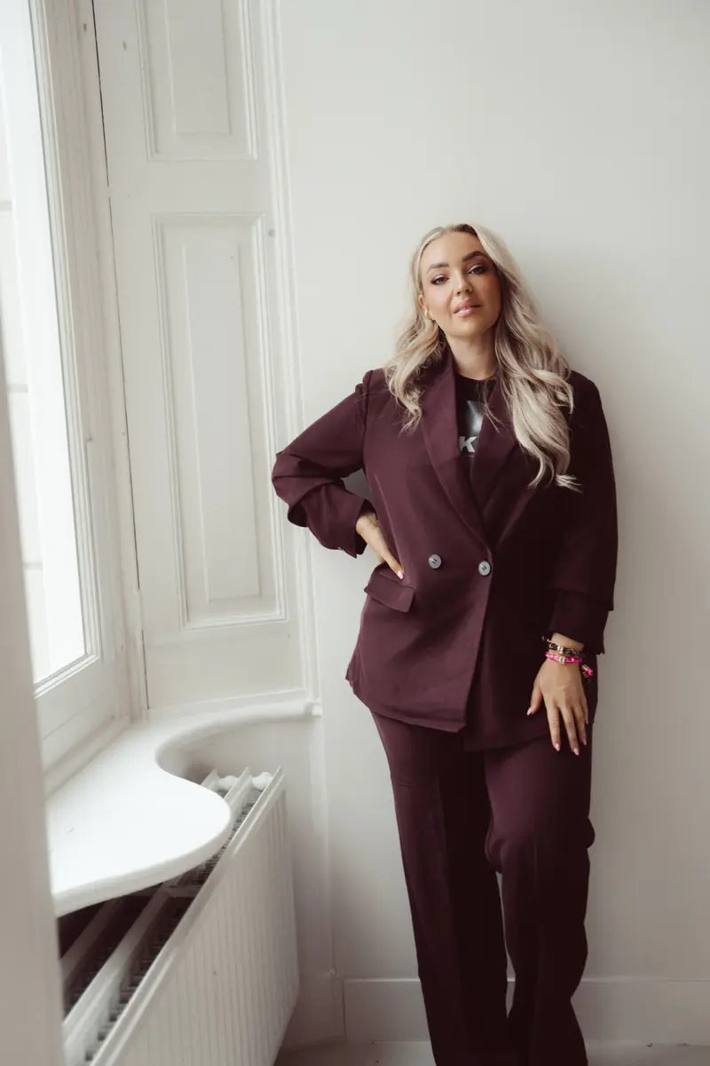 Blazer Boyfriend Double Breasted Bordeaux  | NOTE