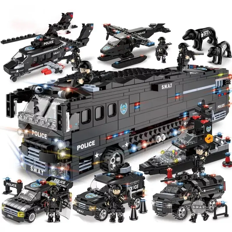 BlockForce SWAT Bouwset – 1014 Onderdelen met Voertuigen & Figuren