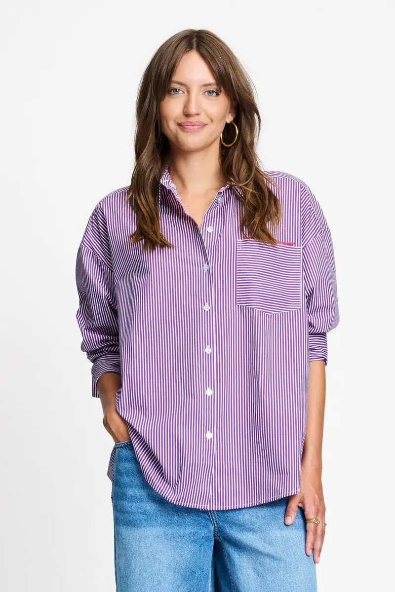 BLOUSE - Beau Striped Purple White
