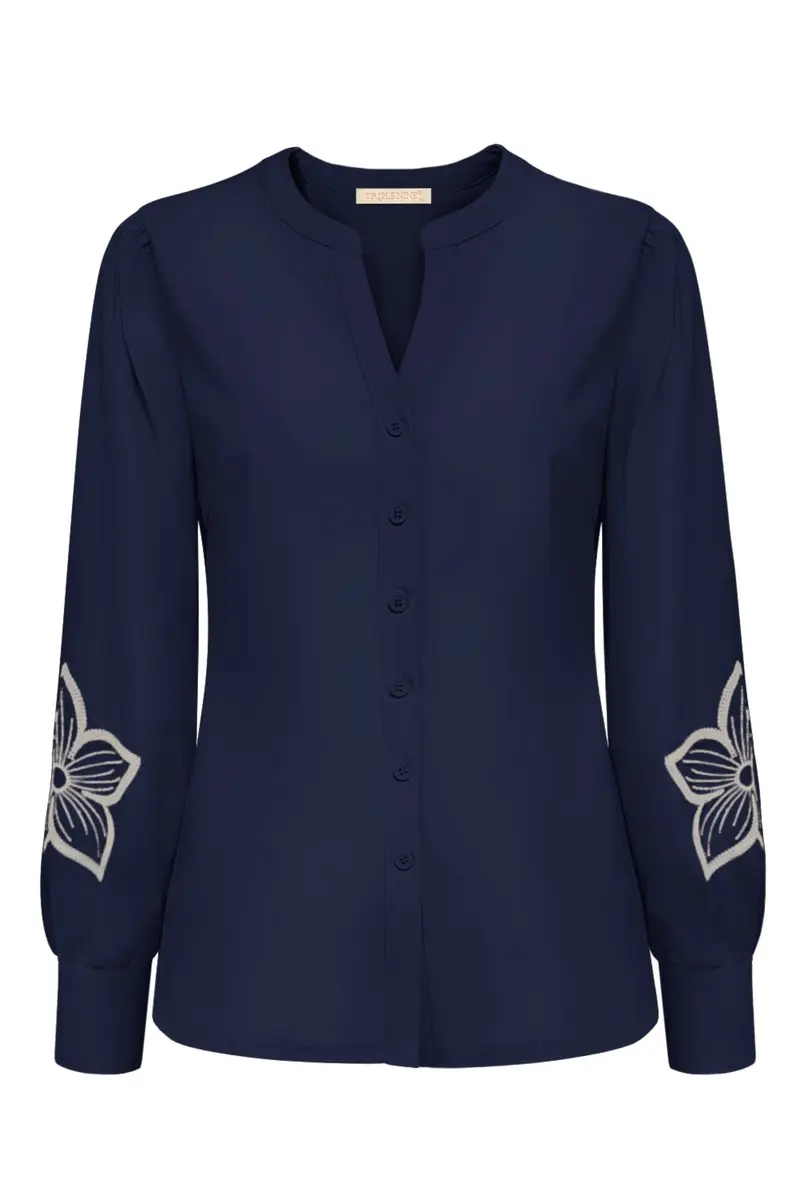 Blouse Flower Embroidery On Sleeves
