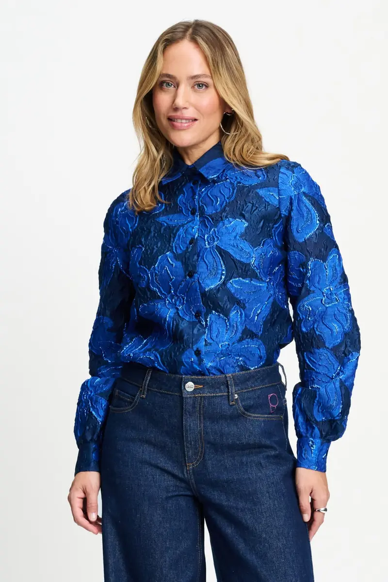 BLOUSE - Jade Bloom Cobalt Blue