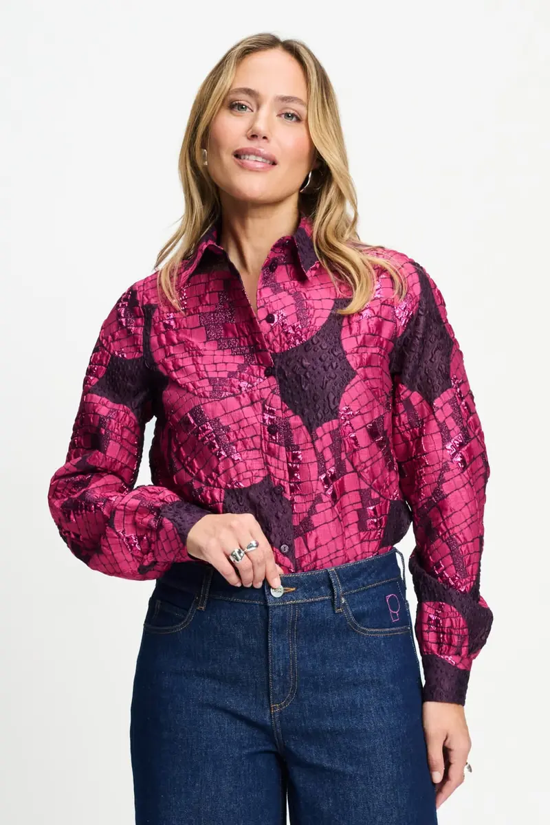 BLOUSE - Jade Disco Dots