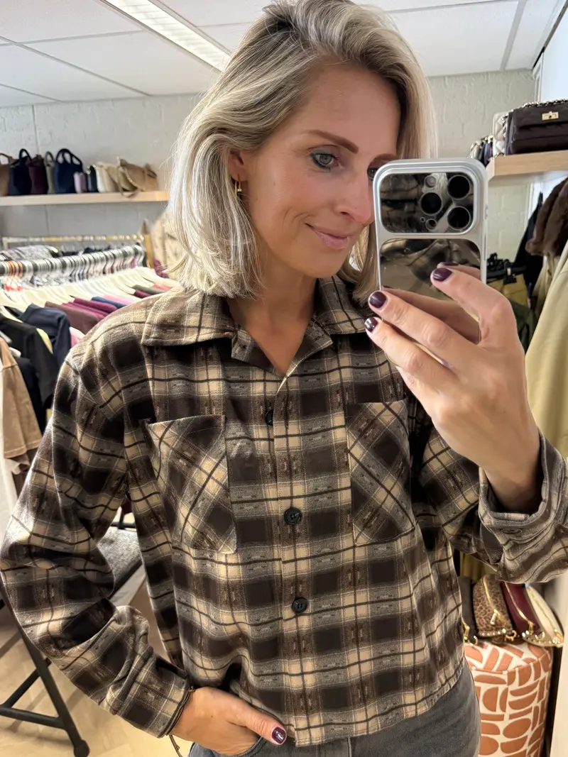 Blouse Joy Ruit Bruin Grijs