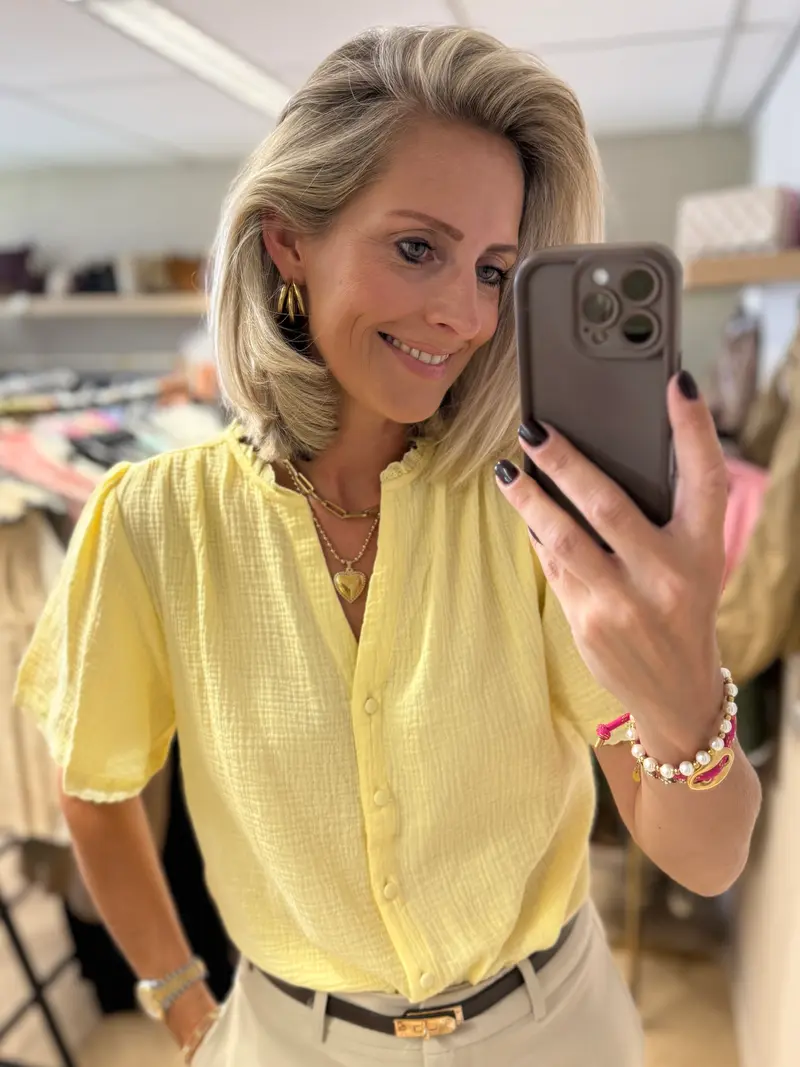Blouse Marie Mousseline Zachtgeel