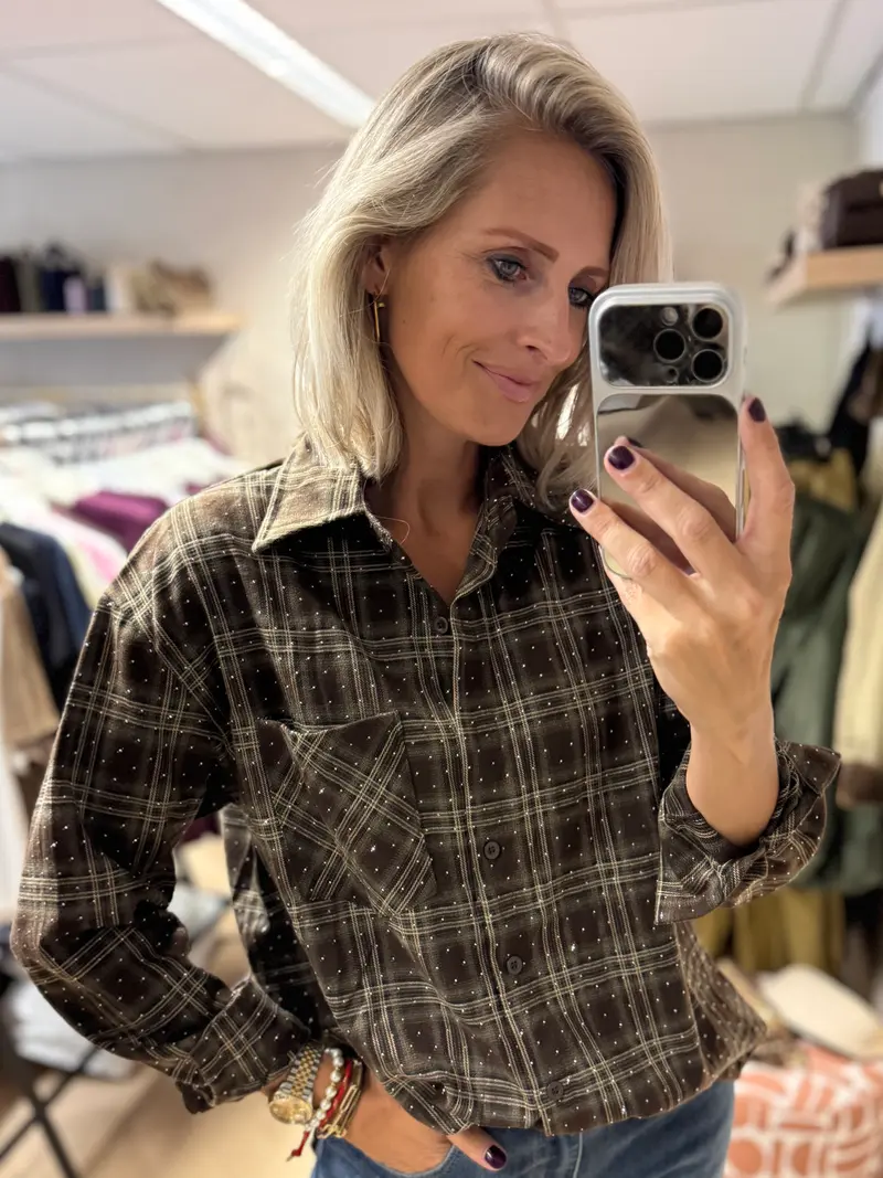 Blouse Stella Ruit Studs Bruin