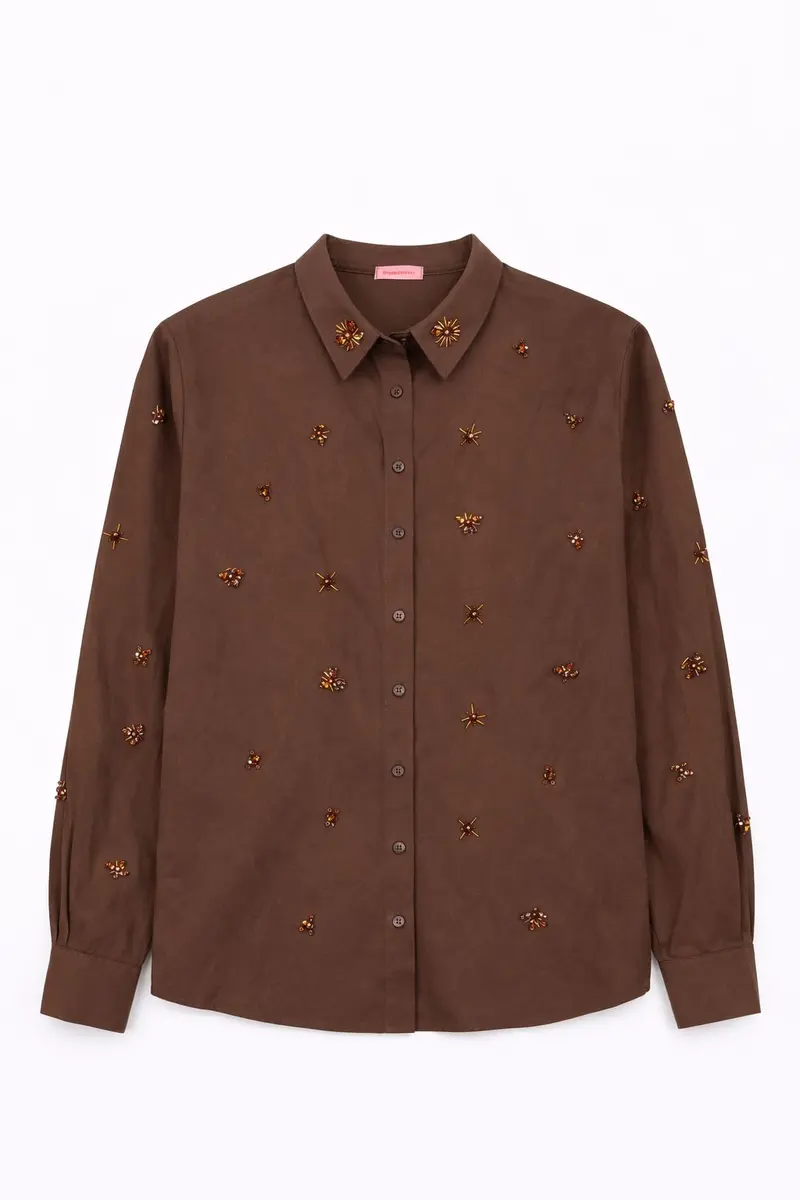Blouse Strass Brown