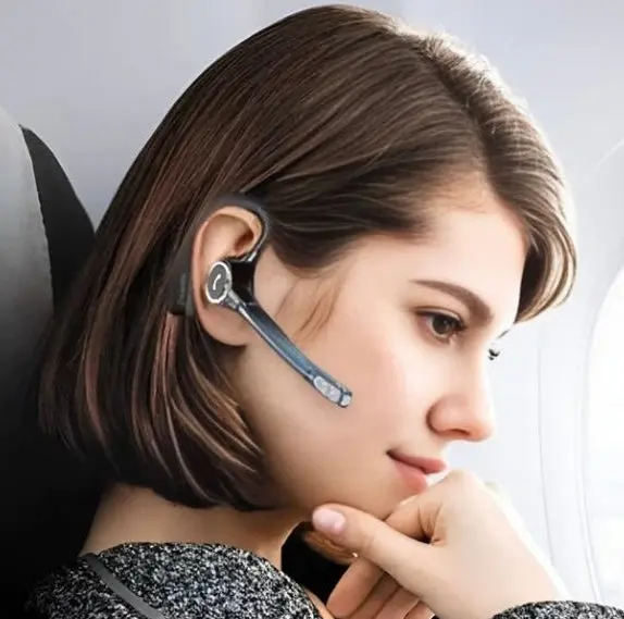 Bluetooth headset – draadloos oorhaakmodel met microfoon en ruisreductie