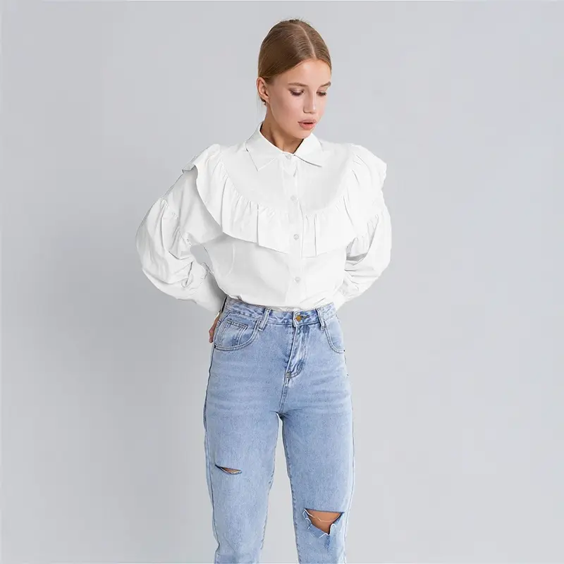 Bluse mit Volantdetails