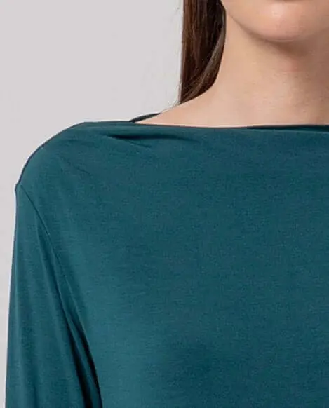 Boat neck t-shirt - Bottle Green
