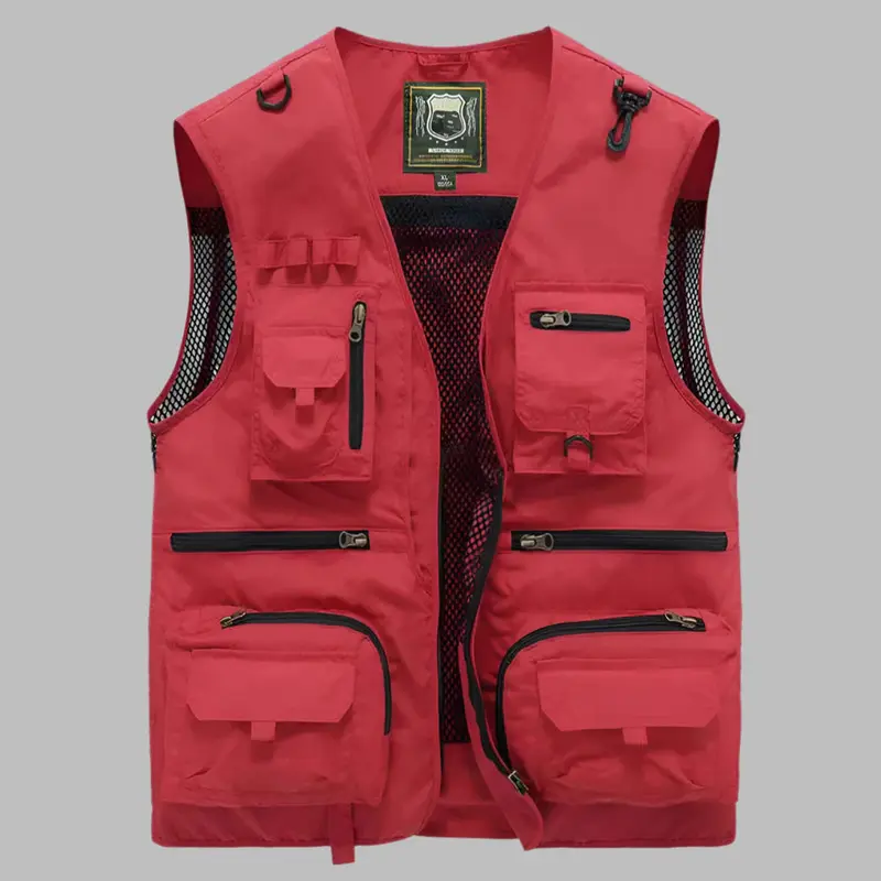 Bodywarmer met veel vakken – mouwloos, licht en met ritssluiting