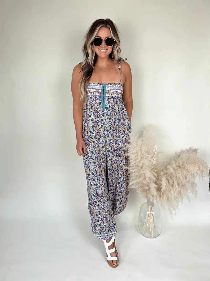 Boho Chique Floral Jumpsuit