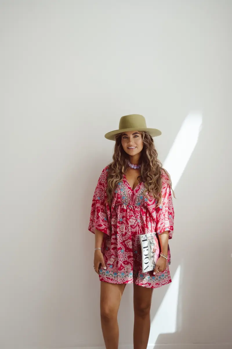 Boho Dress Short Pink