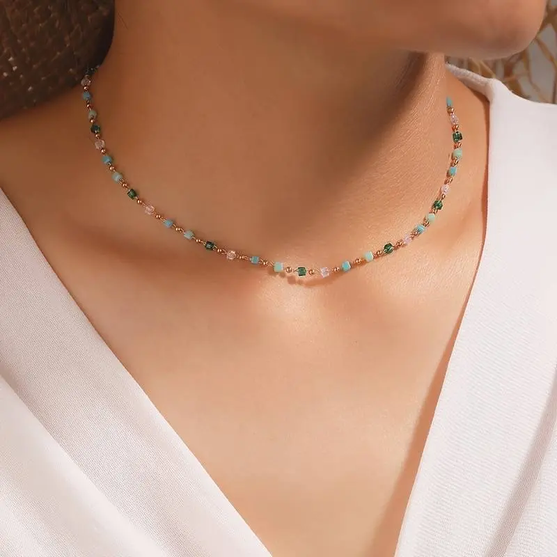 Boho Emerald Choker Necklace