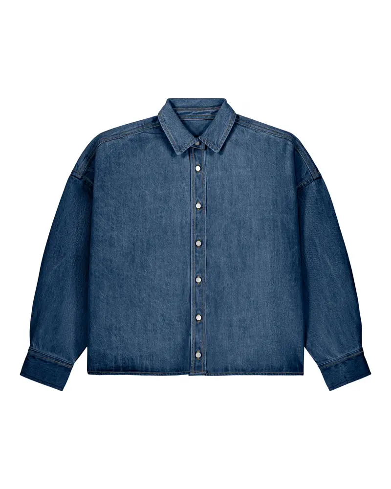 Boxy Blouse Basic Dark Denim